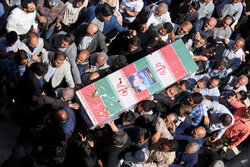 Funeral ceremony of martyred IRGC advisor in Karaj