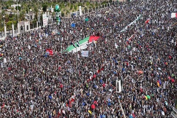 راهپیمایی میلیونی در صعده یمن در حمایت از غزه+فیلم