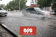 بارش شدید باران و جاری شدن سیلاب در ساوه