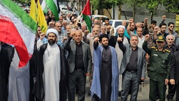 تظاهرات ضد صهیونیستی مرزنشینان آستارایی در حمایت از مردم غزه