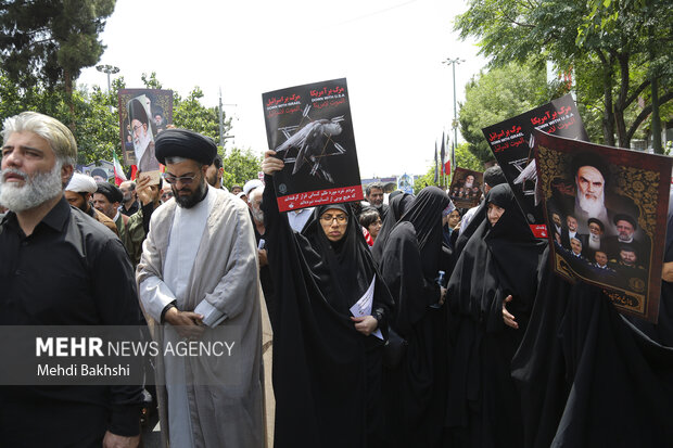 راهپیمایی مردم قم در محکومیت جنایات اخیر رژیم صهیونیستی