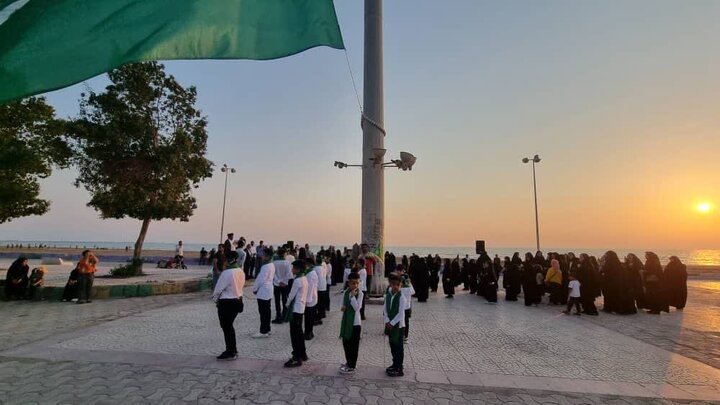 عشرہ امامت کا آغاز، گناوہ میں سبز رنگ کا علوی پرچم لہرایا گیا، تصاویر 