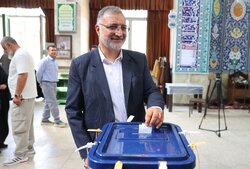 Zakani casts vote at polling station in Tehran