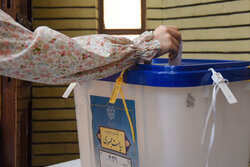 Alborz people casting ballots for presidential election