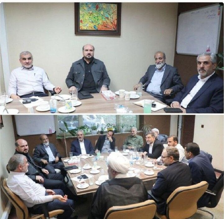 جلسه مشترک رؤسای ستادهای جلیلی، قالیباف، قاضیزاده و زاکانی جلسه مشترک رؤسای ستادهای جلیلی، قالیباف، قاضیزاده و زاکانی