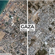 غزہ پر صہیونی حکومت کی جارحیت سے پہلے اور بعد کے مناظر کا موازنہ، ویڈیو