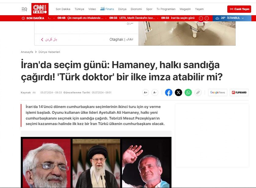 İran'daki seçimler Azerbaycan ve Türkiye medyasına nasıl yansıdı?