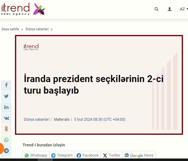İran'daki seçimler Azerbaycan ve Türkiye medyasına nasıl yansıdı?
