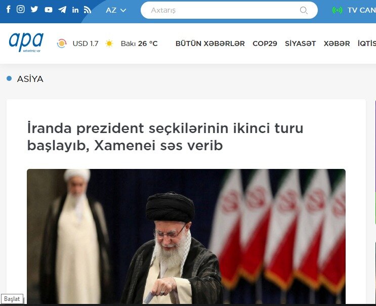 İran'daki seçimler Azerbaycan ve Türkiye medyasına nasıl yansıdı?