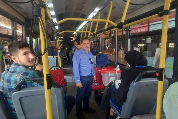 استقرار اتوبوس های  شرکت واحد ویژه رای گیری در تهران