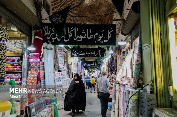 سیاه پوش شدن بازار تاریخی تبریز