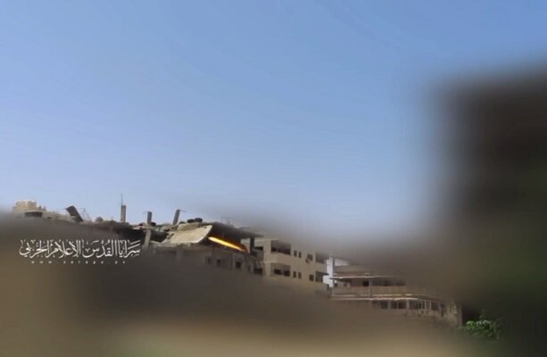 لحظه حمله موشکی گروهان‎‌های قدس علیه مقر فرماندهی صهیونیست‌ها