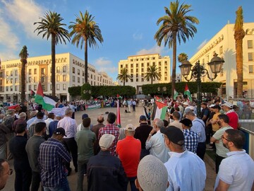 ۵۸ شهر مراکش صحنه تظاهرات گسترده در حمایت از فلسطین