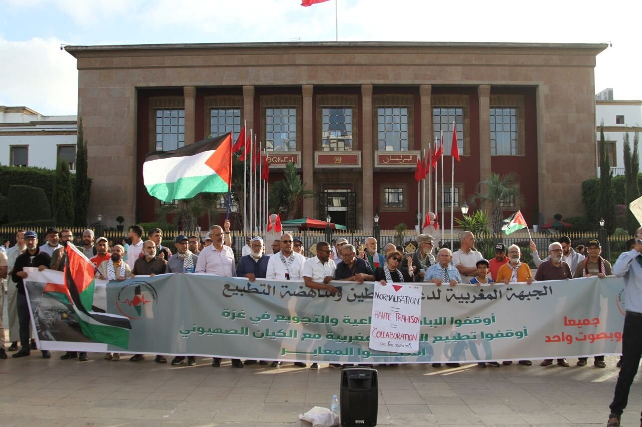 تظاهرات گسترده مراکشی‌ها در حمایت از مردم فلسطین
