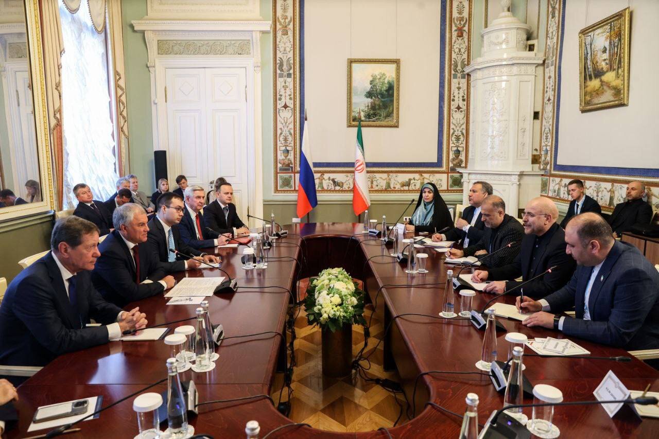 Ghalibaf meets Russian State Duma chief on 10th BRICS Forum
