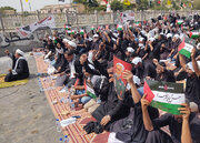 مرکزی جلوس کراچی میں فلسطین کی حمایت اور امریکہ و اسرائیل مخالف احتجاج