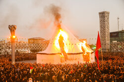 آئین خیمه سوزان در میدان امام حسین (ع) تهران