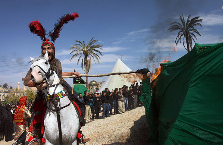 خیمه سوزان روز عاشورا آیین سنتی در شهر طاقانک