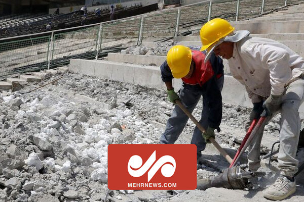 گزارش خبرنگار مهر از آخرین وضعیت تعمیر، بازسازی ورزشگاه آزادی