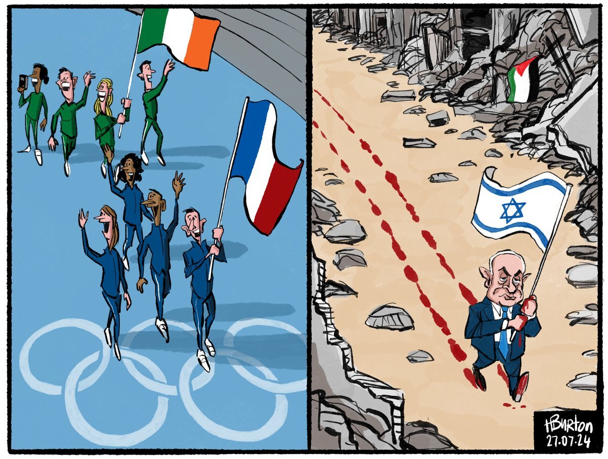 کاریکاتور رسانه ایرلندی در اعتراض به حضور رژیم صهیونیستی +عکس