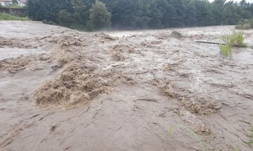 طغیان رودخانه خالکایی بر اثر بارش باران در ماسال