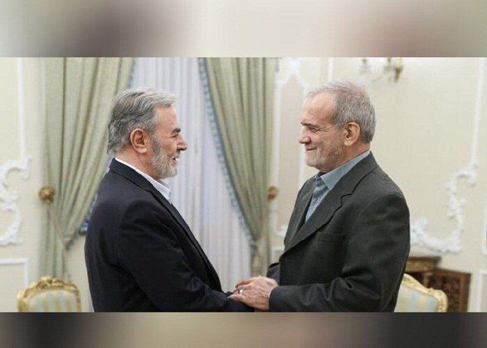 Pezeşkiyan, Filistin İslami Cihad Lideri Nahale ile görüştü