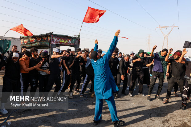 زوار ابا عبدالله الحسين عليه السلام في طريقهم إلى الشلامجة