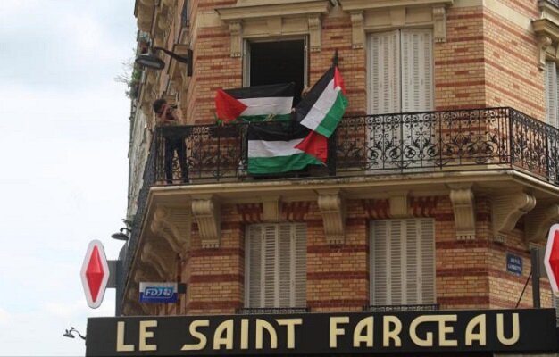Paris'te bisiklet yarışı, Filistin'e destek gösterilerine sahne oldu