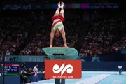 پرش مهدی الفتی در فینال پرش خرک مسابقات ژیمناستیک المپیک پاریس