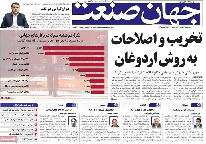 روزنامه اقتصادی ۱۶ مرداد ۱۴۰۳