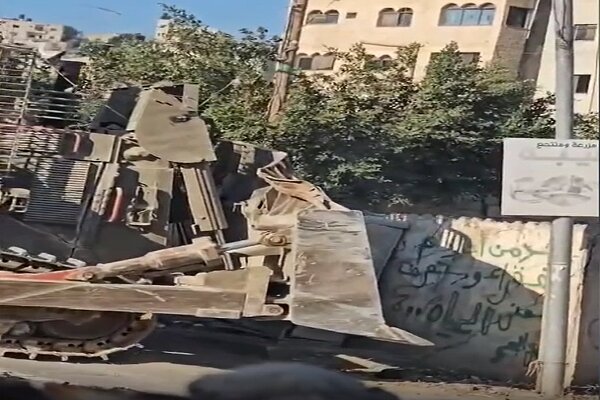 VIDEO: Mine explosion in path of Israeili bulldozer in Jenin