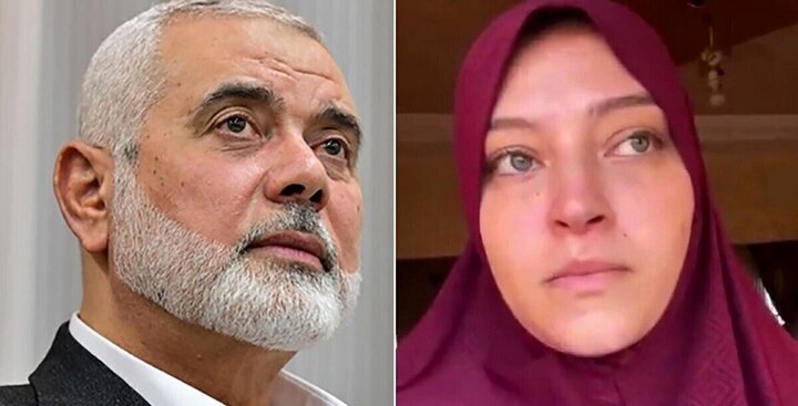 قائد الثورة مثنيا على كلمات زوجة نجل الشهيد هنية.. تحدثت بكلمات مفعمة بالمضامين وببيان بليغ جدا
