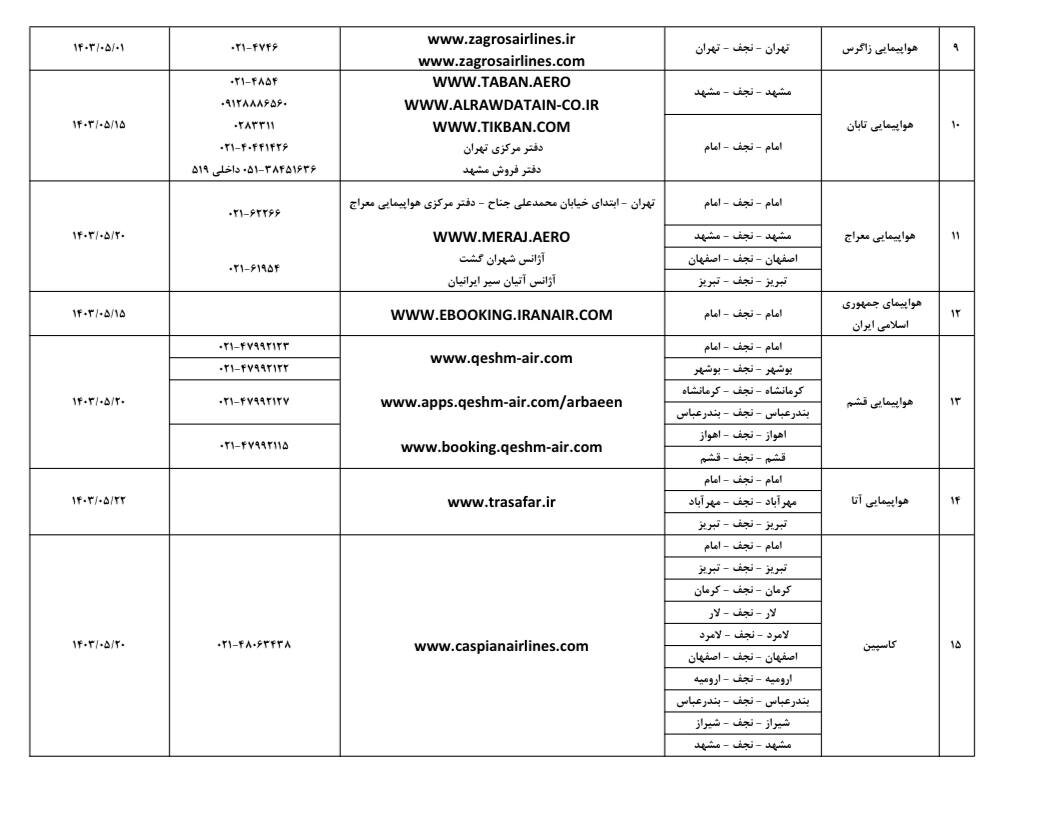 شرایط فروش بلیت پروازهای اربعین در ایرلاین‌های داخلی اعلام شد