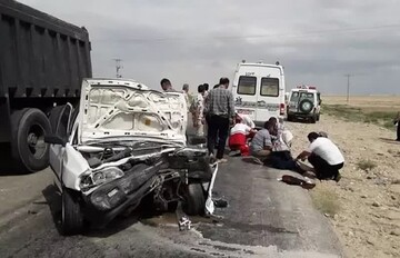 واژگونی خودروی سواری در محور خرمشهر - اهواز با یک کشته و ۴ مصدوم