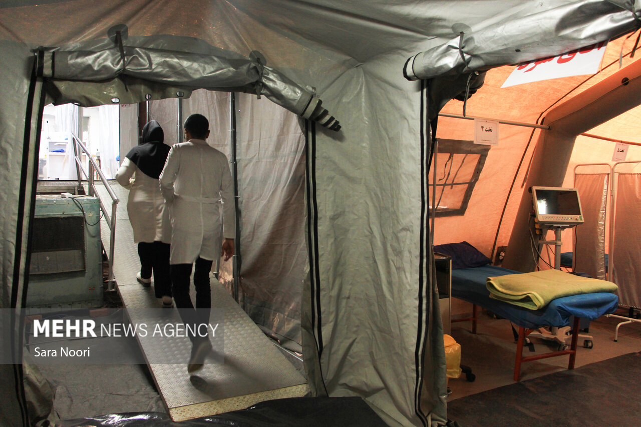 باشماق آماده میزبانی؛ بیمارستان صحرایی مهیای خدمت به زائران اربعین