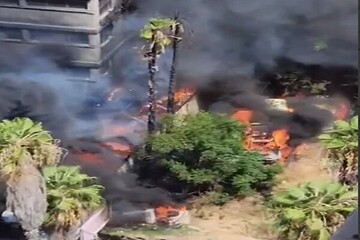 VIDEO: Fire engulfs parking lot in Tel Aviv