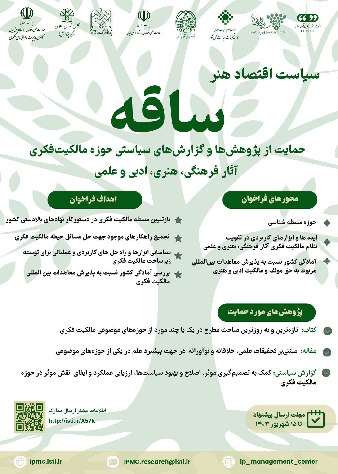 پژوهشها و گزارشهای مالکیت فکری حمایت میشوند