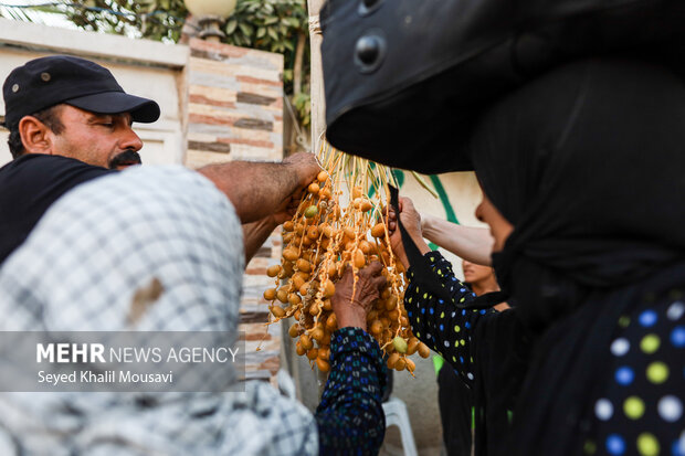 Arbaeen pilgrims on Sabaya road towards Karbala