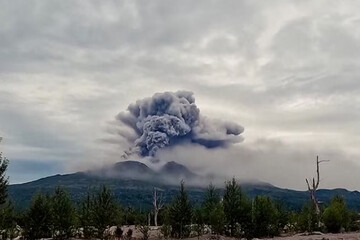 One of Russia's most active volcanoes erupts