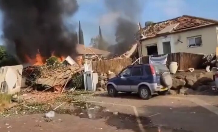 VIDEO:  Israeli settlement burning after being attacked