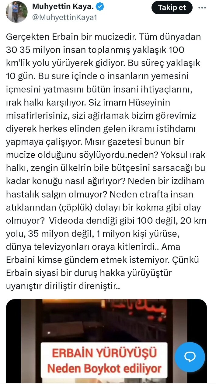 Türk sosyal medya kullanıcıları Erbain Yürüyüşü hakkında ne düşünüyor?