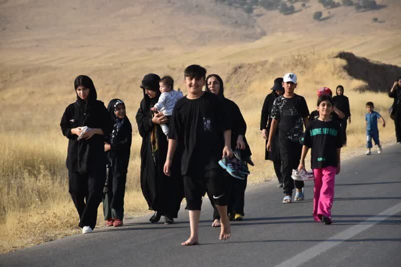 پیادهروی دلدادگان اربعین حسینی (ع) در کوهدشت