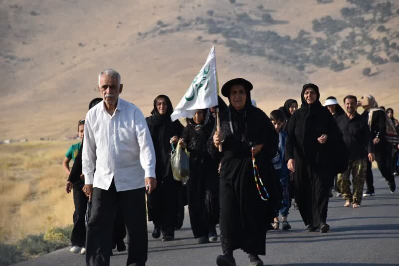 پیادهروی دلدادگان اربعین حسینی (ع) در کوهدشت