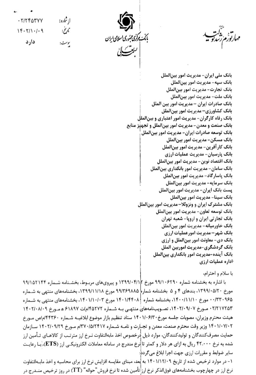 اخذ مابه التفاوت نرخ ارز کالاهای تامین ارز شده