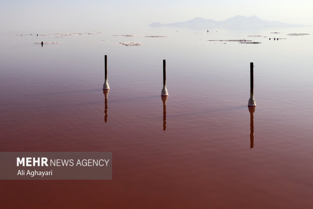 Urmia Lake turns red