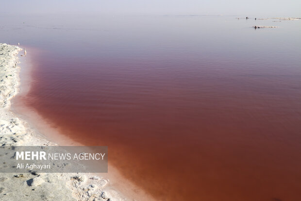 Urmia Lake turns red