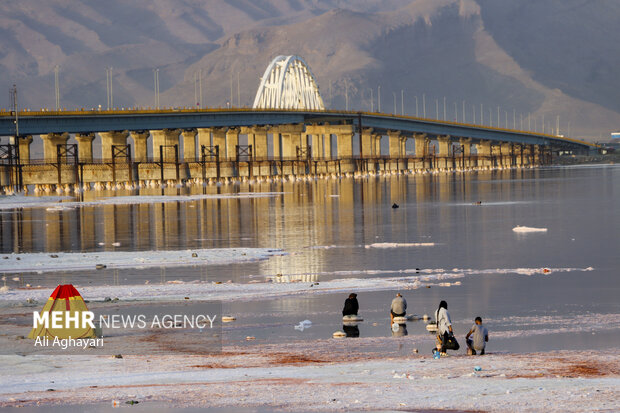 Urmia Lake turns red