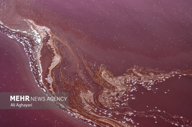 Urmia Lake turns red