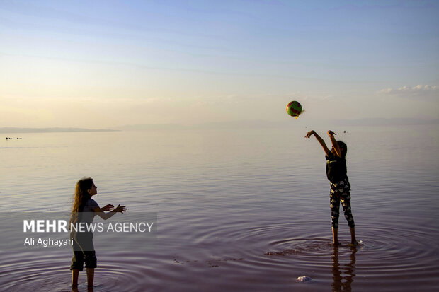 Urmia Lake turns red