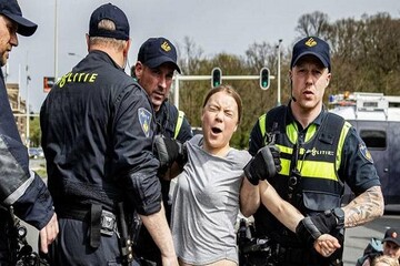 Danish police detain Greta Thunberg during Gaza war protest